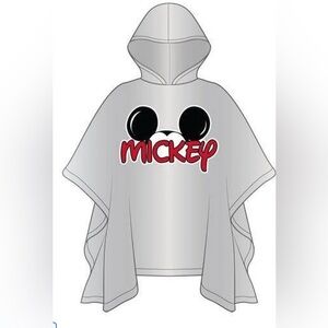 New Disney Mickey Mouse 100% Waterproof Adult Poncho Jerry Leigh One Size All